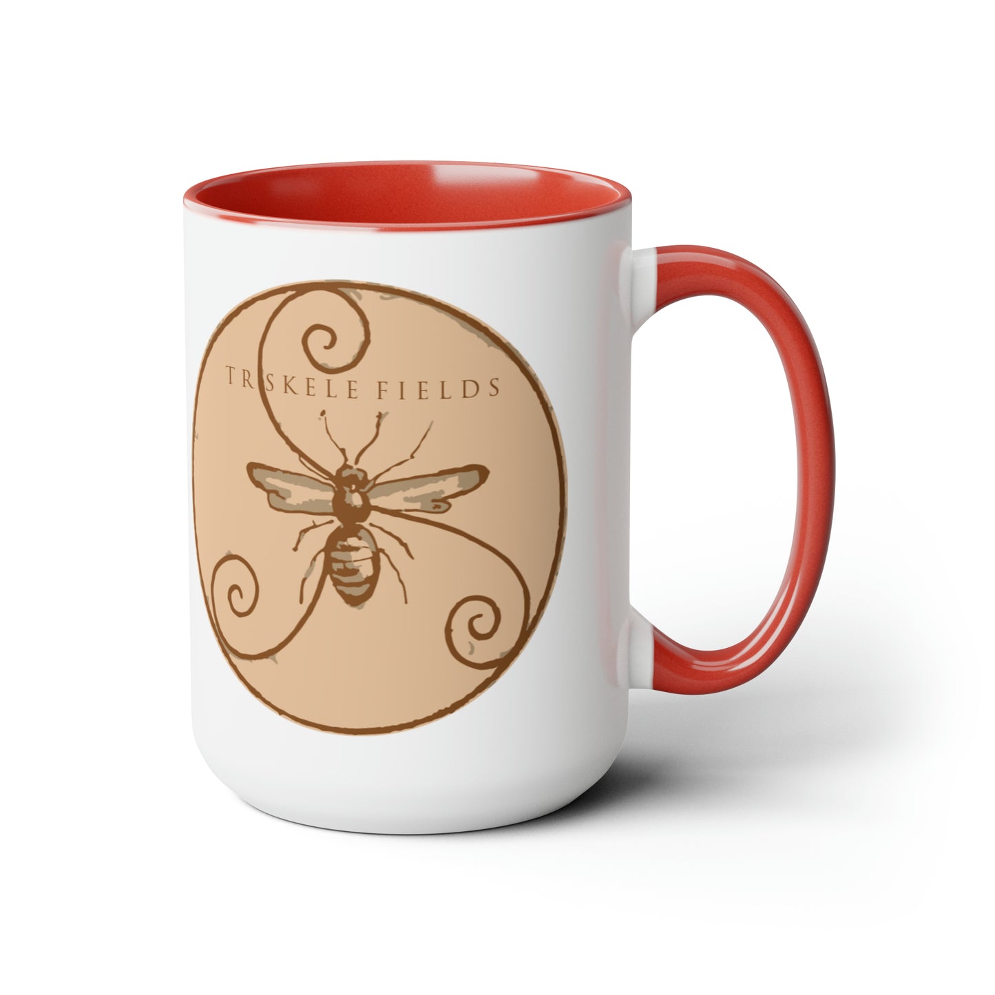 Triskele Fields Two-Tone Coffee Mugs, 15oz