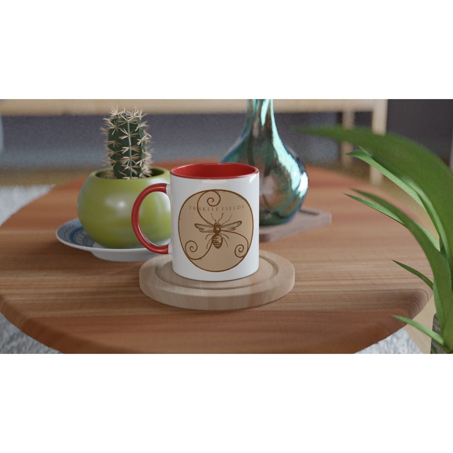 White 11oz Ceramic Mug with Color Inside